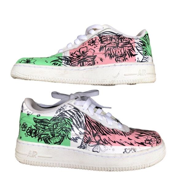 Custom Air Force 1 Low 'Tiger Print' Size 6 - Picture 6 of 16